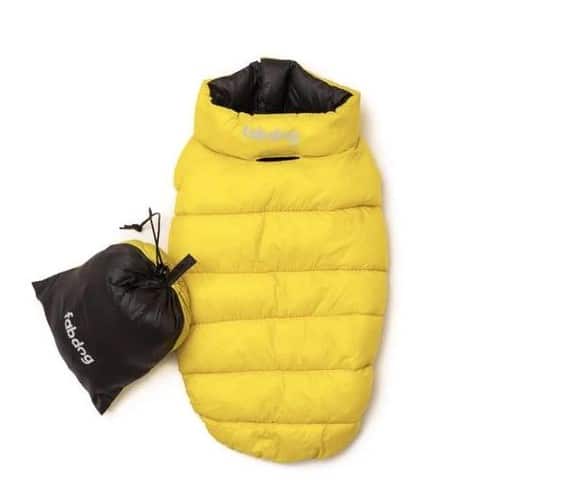 Yellow & Grey Pack N' Go Reversible Dog Puffer image 0