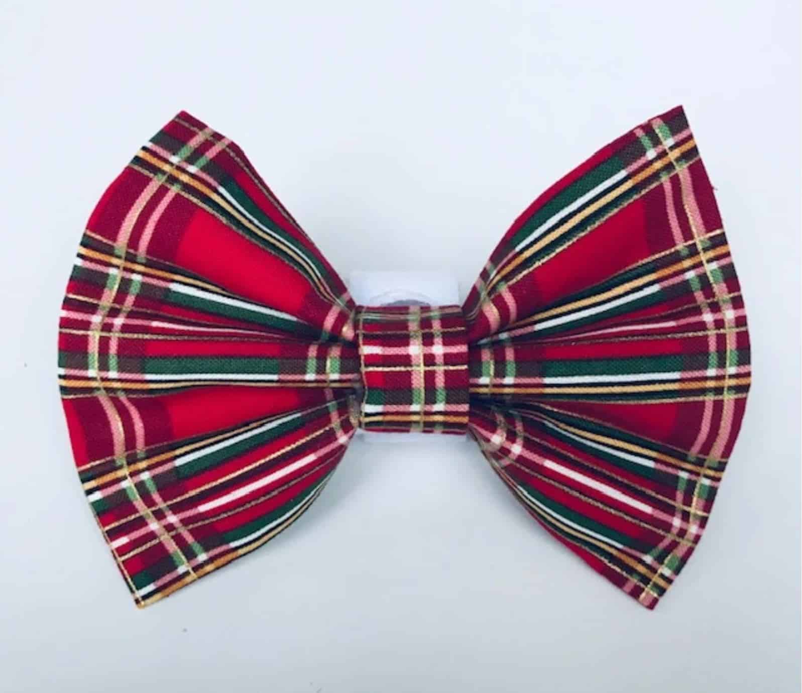 Traditional Plaid Dog Bow Tie image 1