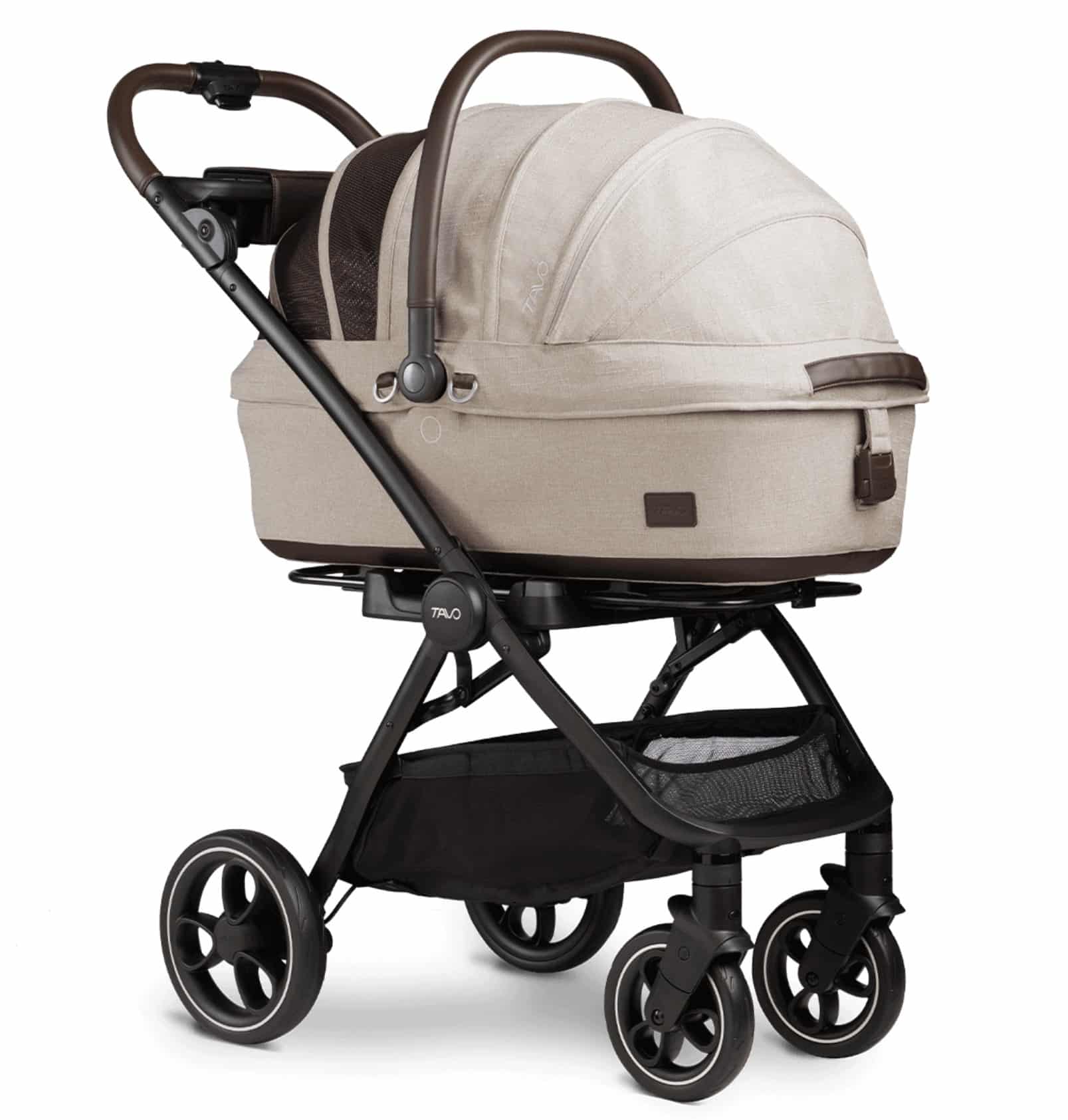Tavo Pets Maeve Medium (Rigid Handle) Pet Stroller - Fawn image